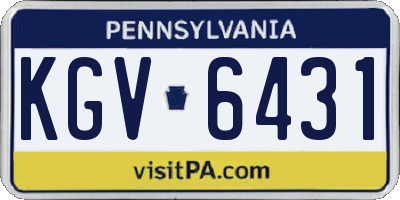 PA license plate KGV6431