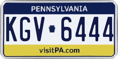 PA license plate KGV6444