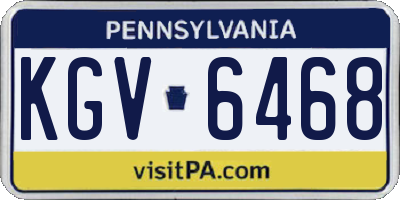 PA license plate KGV6468