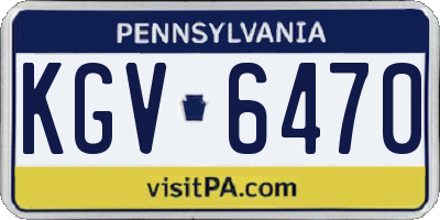 PA license plate KGV6470