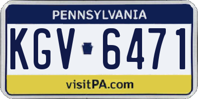 PA license plate KGV6471