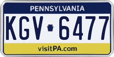 PA license plate KGV6477
