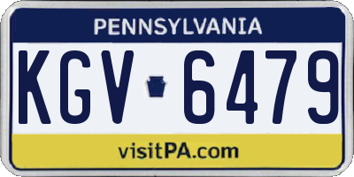 PA license plate KGV6479