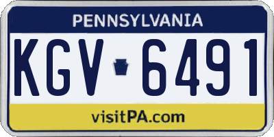 PA license plate KGV6491