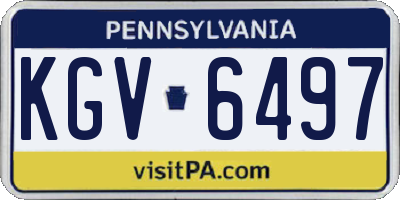 PA license plate KGV6497
