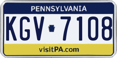 PA license plate KGV7108