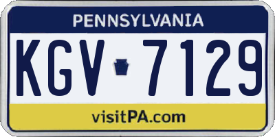 PA license plate KGV7129