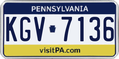PA license plate KGV7136