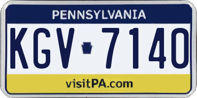 PA license plate KGV7140