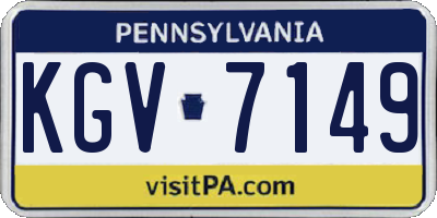 PA license plate KGV7149