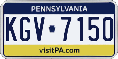 PA license plate KGV7150