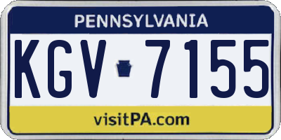 PA license plate KGV7155
