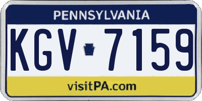 PA license plate KGV7159
