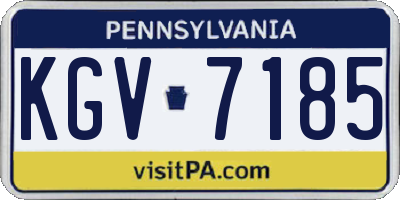 PA license plate KGV7185