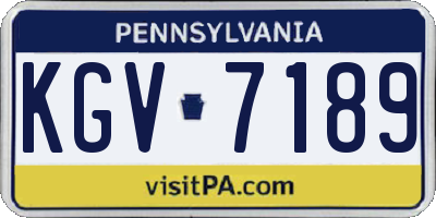 PA license plate KGV7189