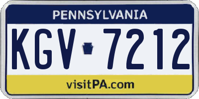 PA license plate KGV7212