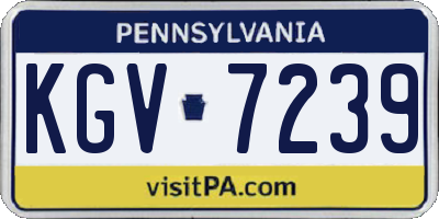 PA license plate KGV7239