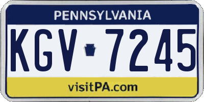 PA license plate KGV7245