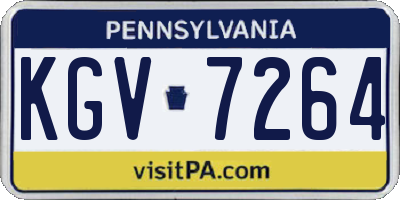 PA license plate KGV7264