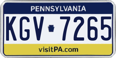 PA license plate KGV7265