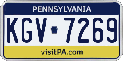 PA license plate KGV7269