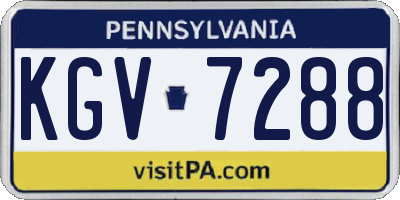 PA license plate KGV7288