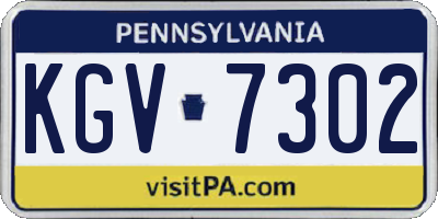 PA license plate KGV7302