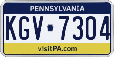 PA license plate KGV7304