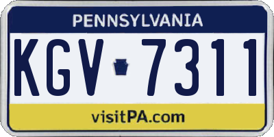 PA license plate KGV7311