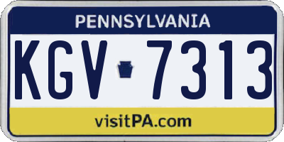 PA license plate KGV7313