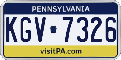 PA license plate KGV7326
