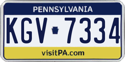 PA license plate KGV7334