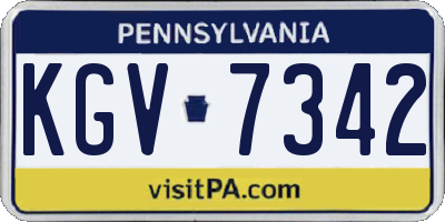 PA license plate KGV7342