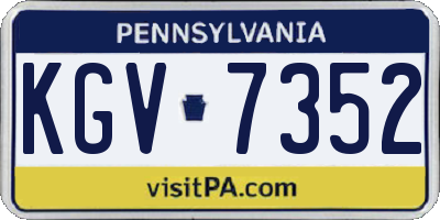PA license plate KGV7352