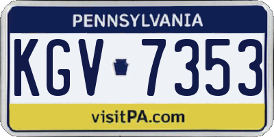 PA license plate KGV7353