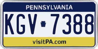PA license plate KGV7388