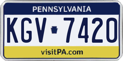 PA license plate KGV7420