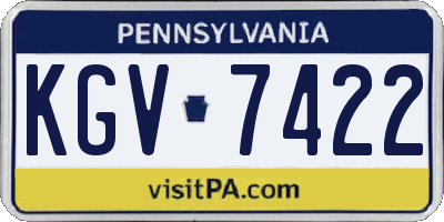 PA license plate KGV7422