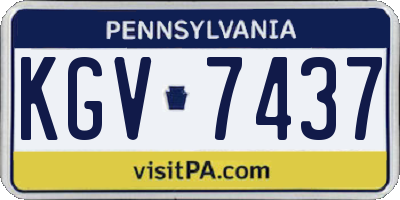 PA license plate KGV7437