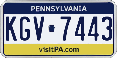 PA license plate KGV7443