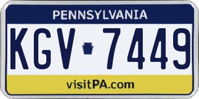 PA license plate KGV7449