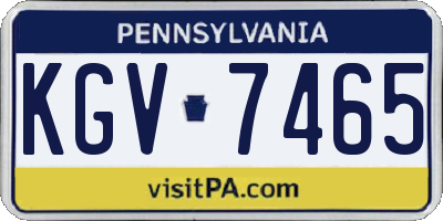 PA license plate KGV7465