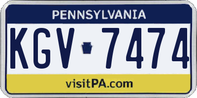 PA license plate KGV7474