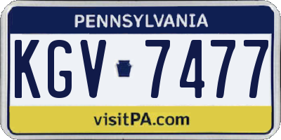 PA license plate KGV7477
