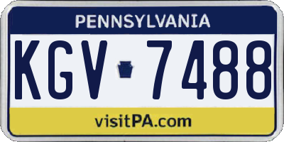 PA license plate KGV7488