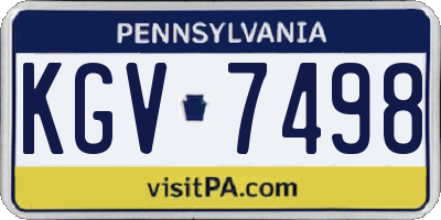PA license plate KGV7498