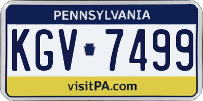 PA license plate KGV7499