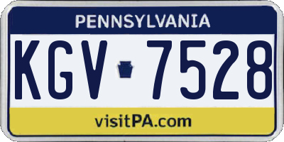 PA license plate KGV7528