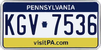 PA license plate KGV7536