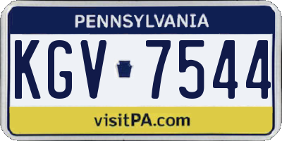 PA license plate KGV7544